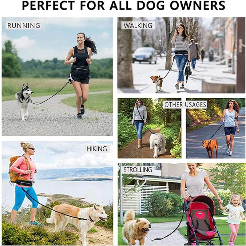 Hands-Free Dog Leash w/ Phone Pocket & Bottle Holder