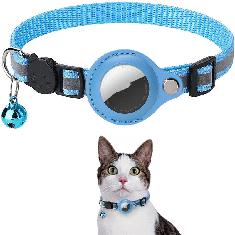 Reflective Waterproof Airtag Pet Collar – Nylon Cat & Dog Tracker Holder