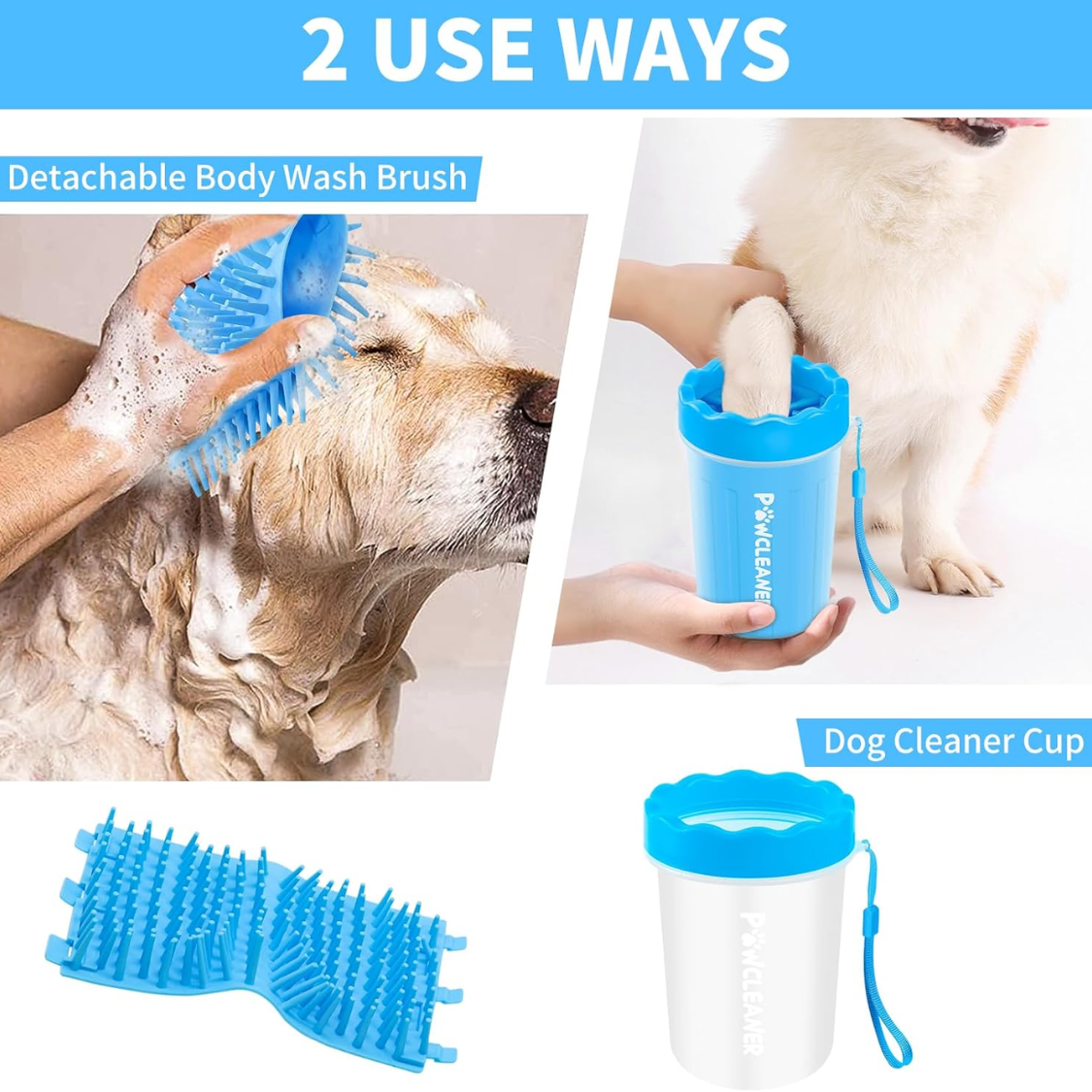 Paw cleaner kit contents including brush and towels