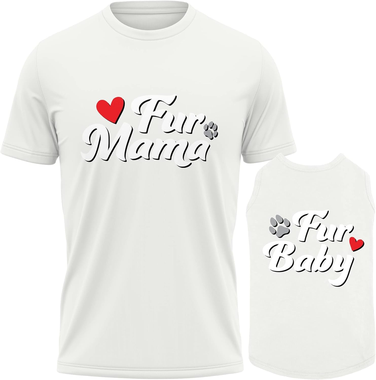 Dog and Owner Matching Clothes - Adorable Fur Mama Fur Baby Dog Matching Outfits with Owners - Soft Pet Clothes Black