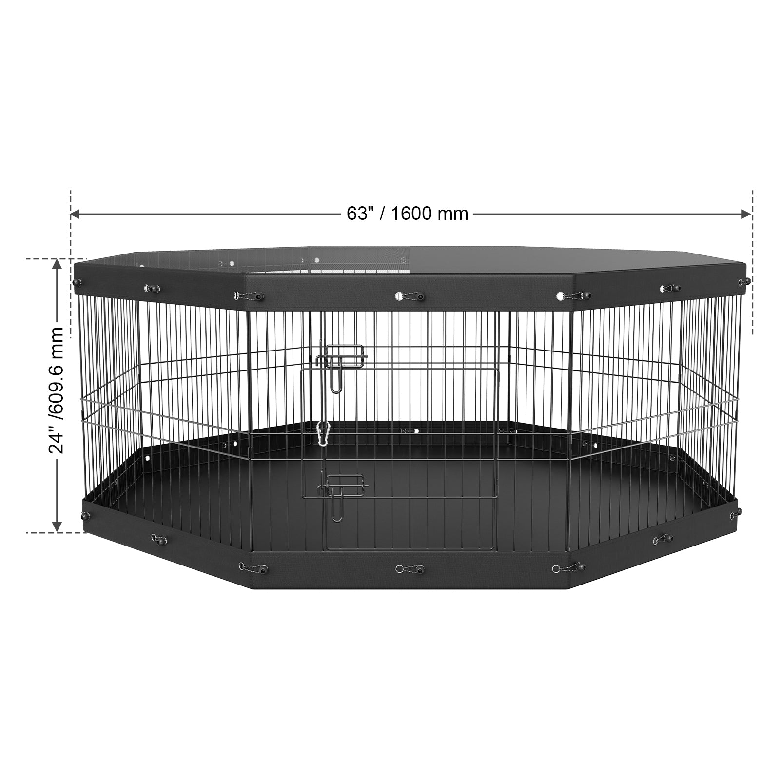 Dog playpen with top cover and bottom pad
