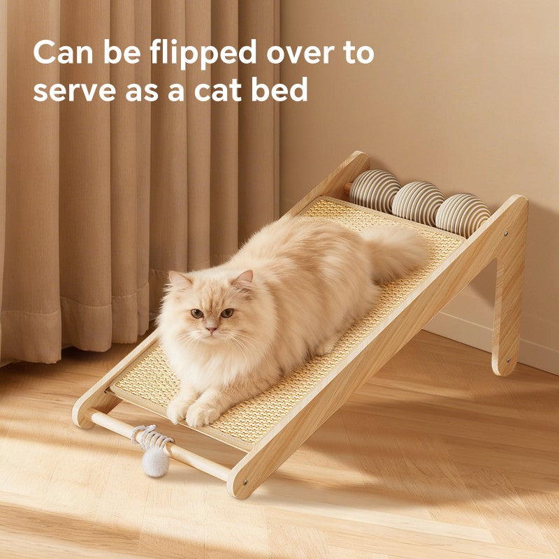Sisal scratching post base with sisal ball