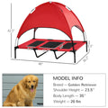Elevated dog cot with UV canopy shade