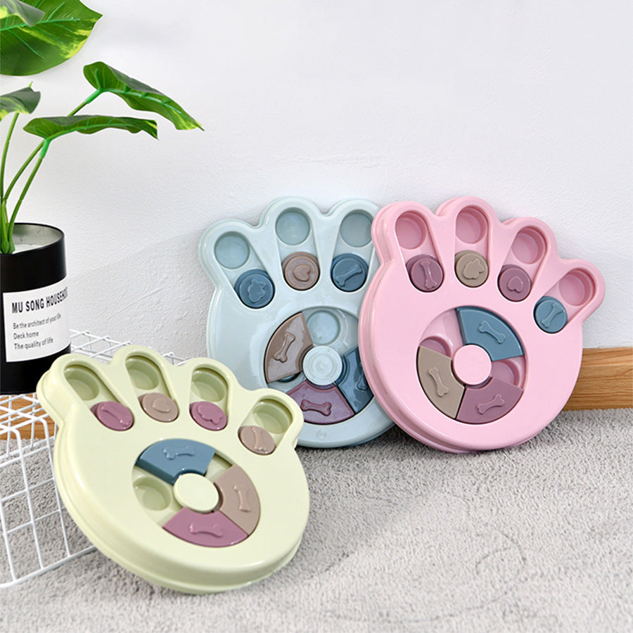 Paw Print Puzzle Feeder – Interactive Treat Dispensing Toy for Dogs
