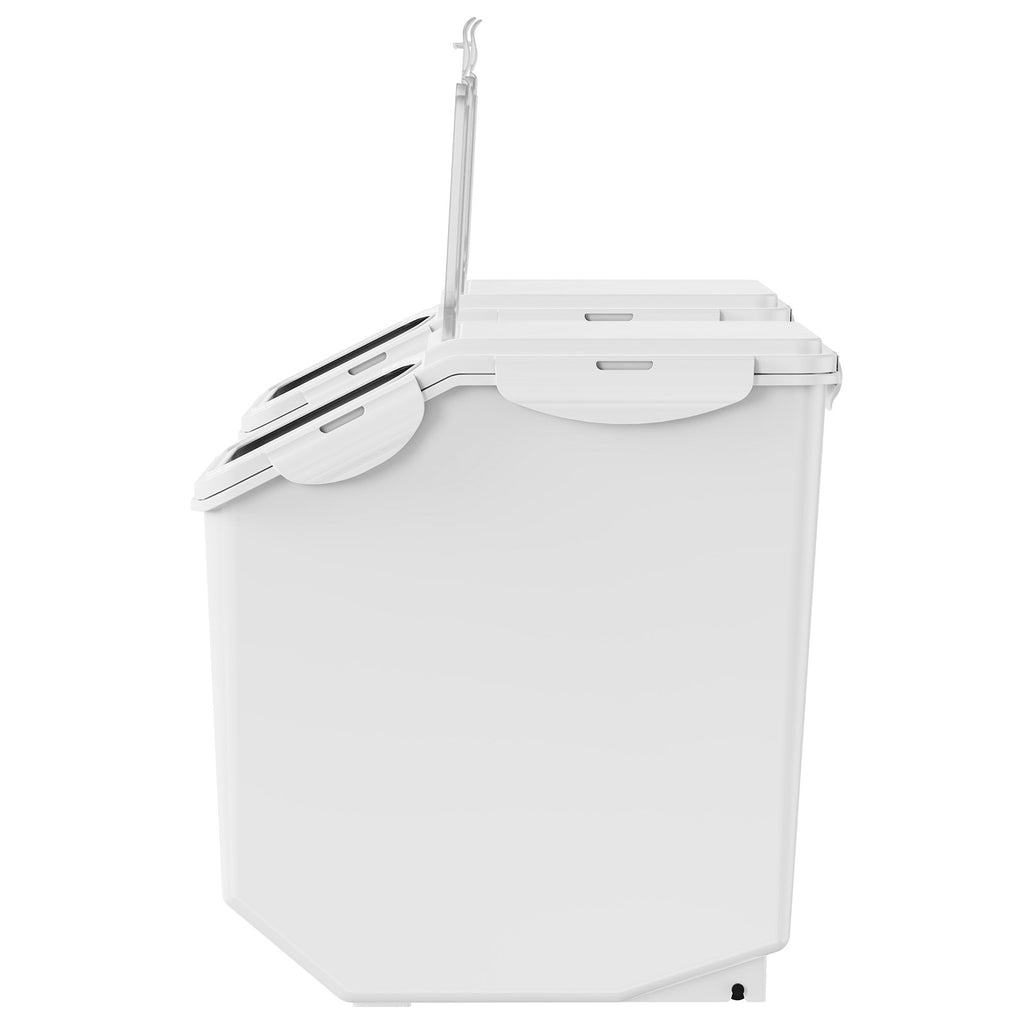 Pet food storage bin wheels detail