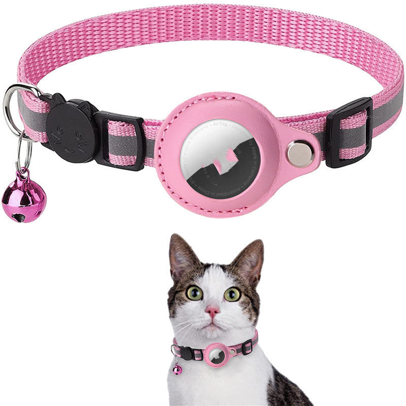 Reflective Waterproof Airtag Pet Collar – Nylon Cat & Dog Tracker Holder
