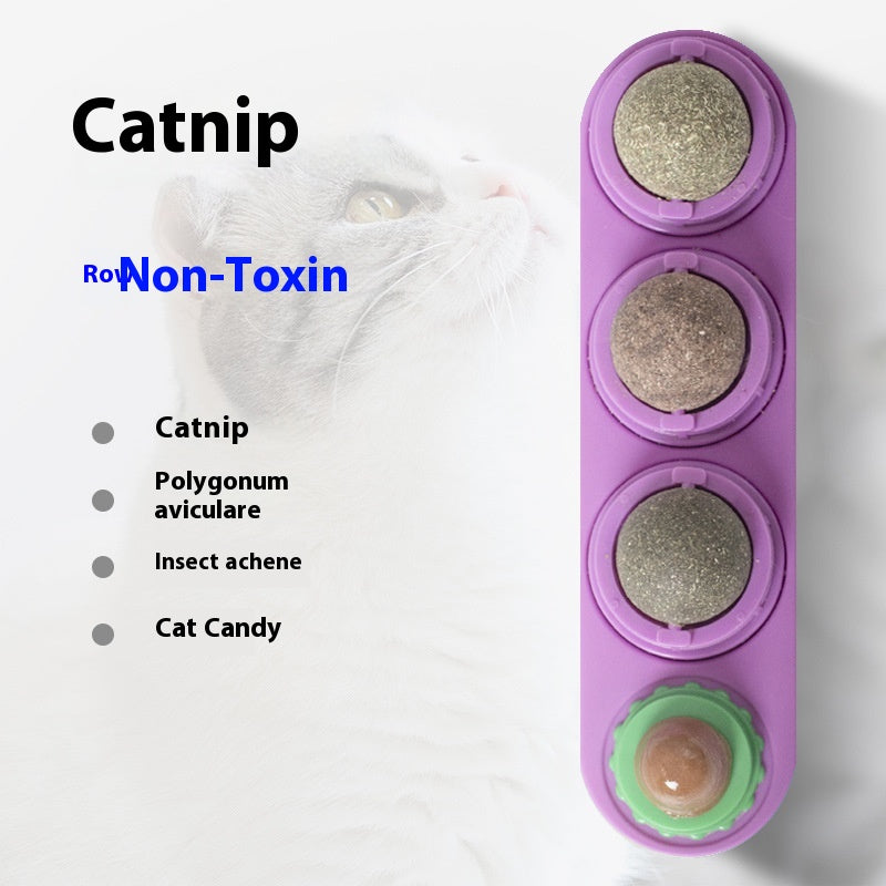 Catnip ball toy purple