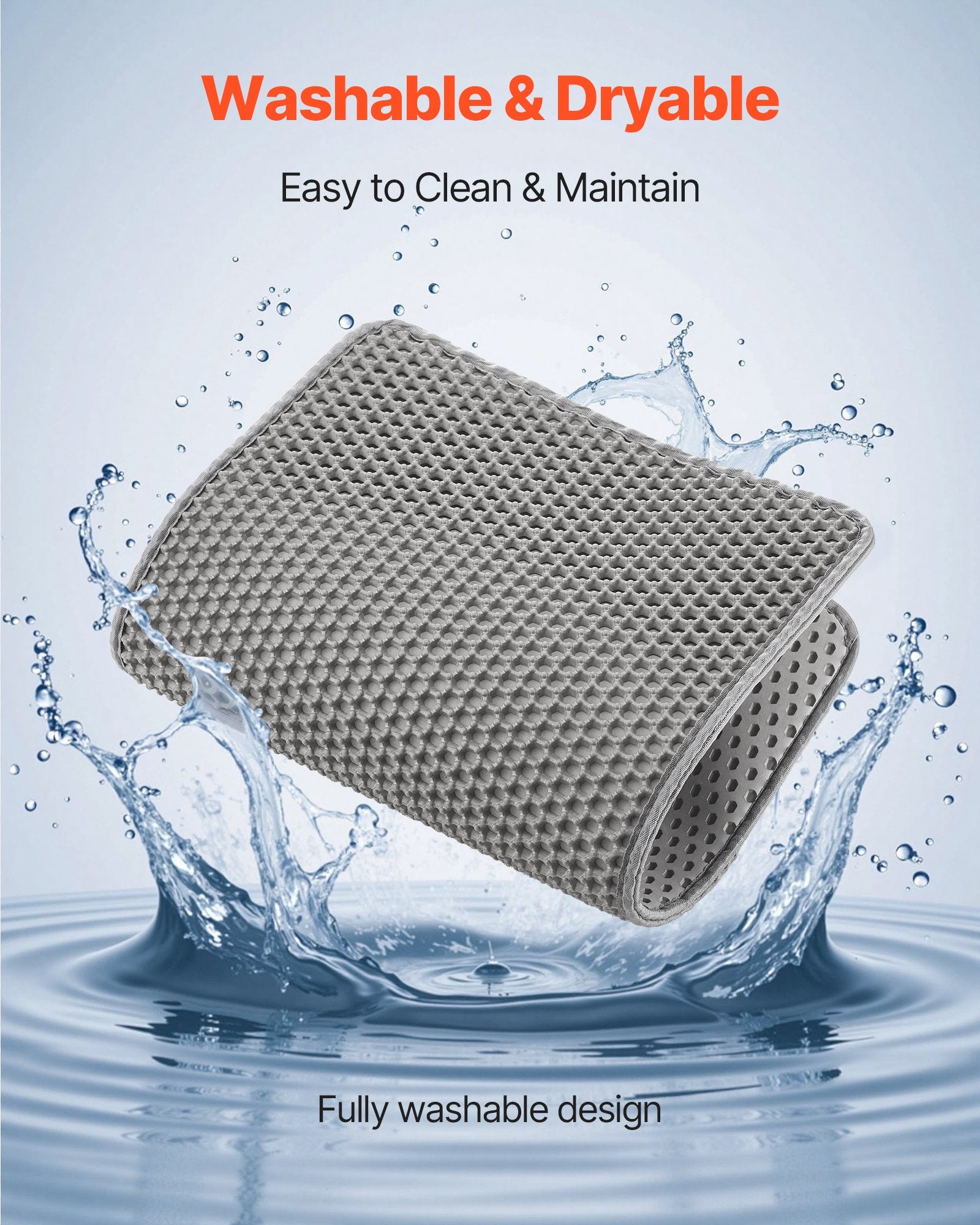 Cat litter mat in use under litter box