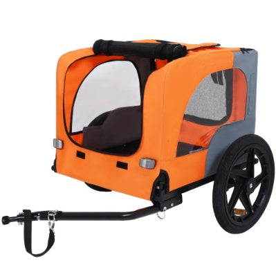 Foldable Pet Bike Trailer – Heavy Duty Dog Carrier with 16" All-Terrain Wheels & Universal Hitch