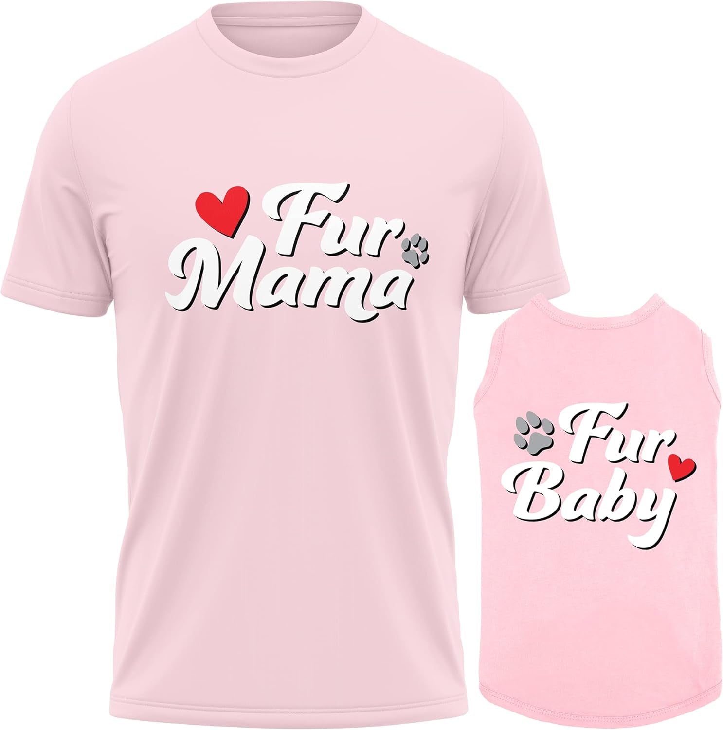 Dog and Owner Matching Clothes - Adorable Fur Mama Fur Baby Dog Matching Outfits with Owners - Soft Pet Clothes Black