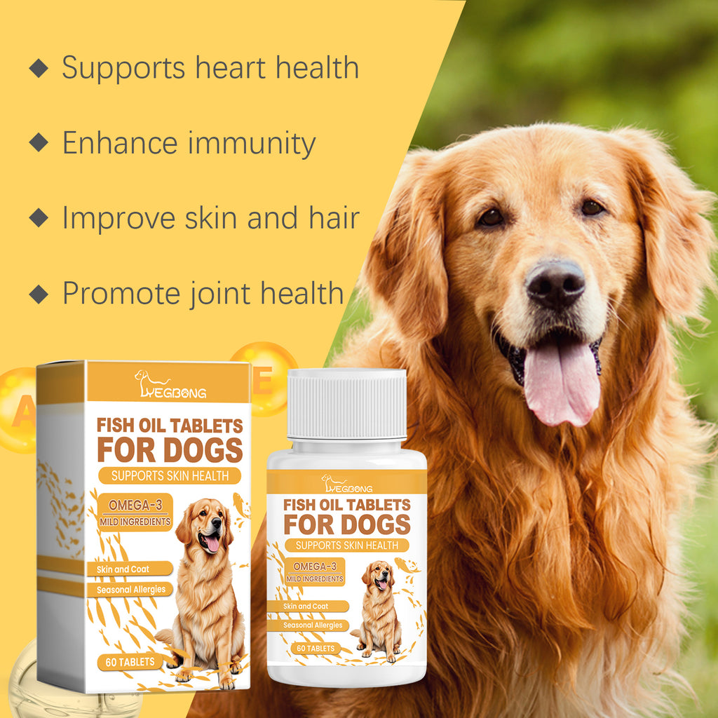 Dog enjoying fish oil skin and coat chew