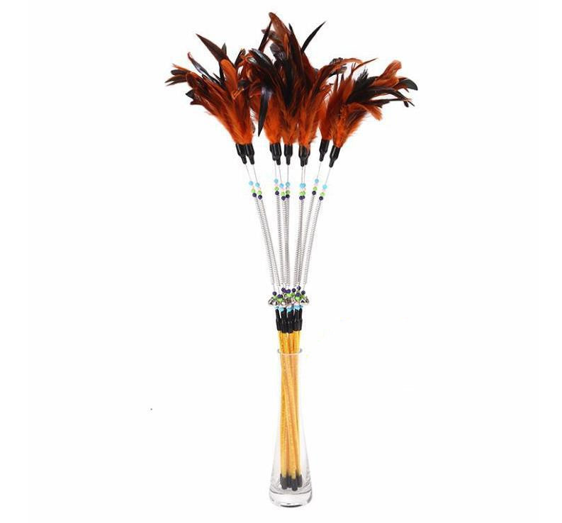 Cat teaser wand with colorful beads