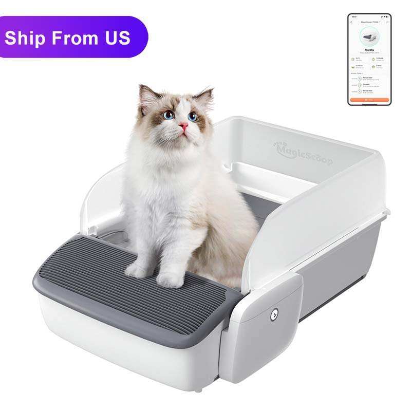 Smart Automatic Self-Cleaning Cat Litter Box – Open Design Odor Control