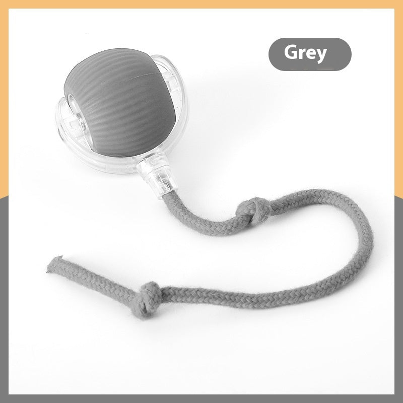 Interactive cat ball toy gray with rope