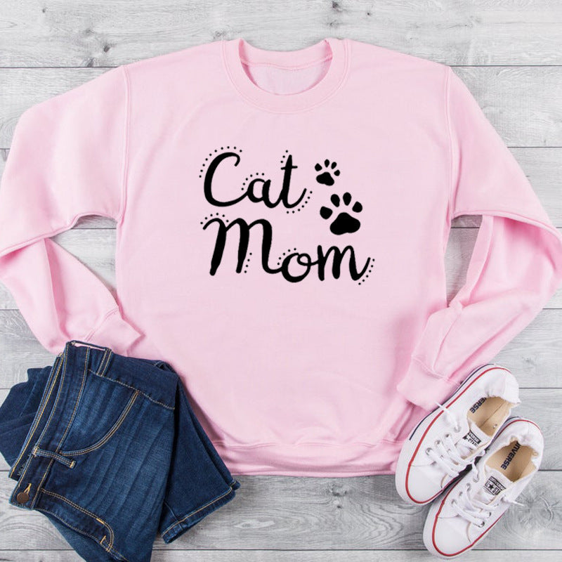 Cat Mom Sweater – Cozy Cotton Pullover for Women | Cute Cat Lover Gift