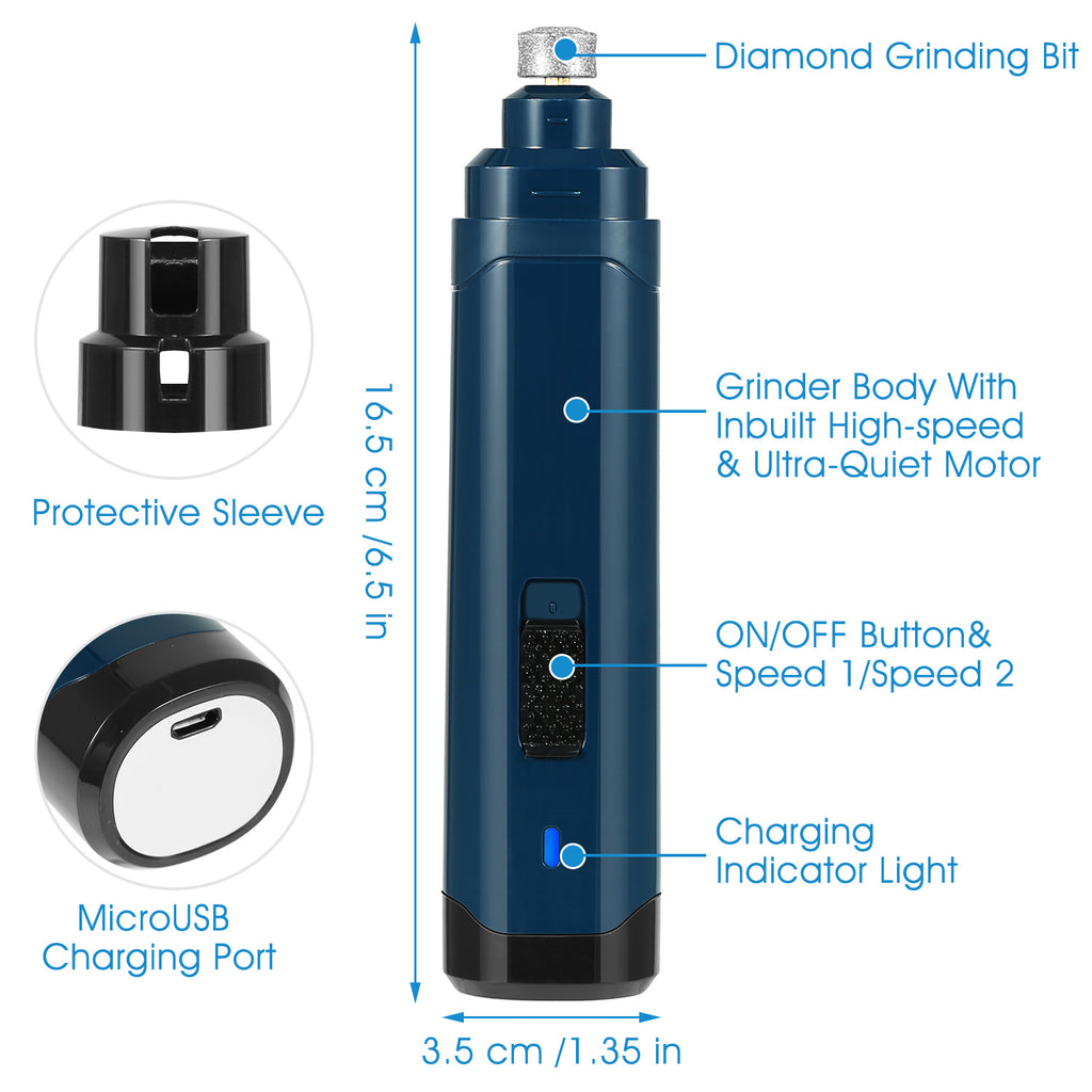 Pet nail grinder two speed switch