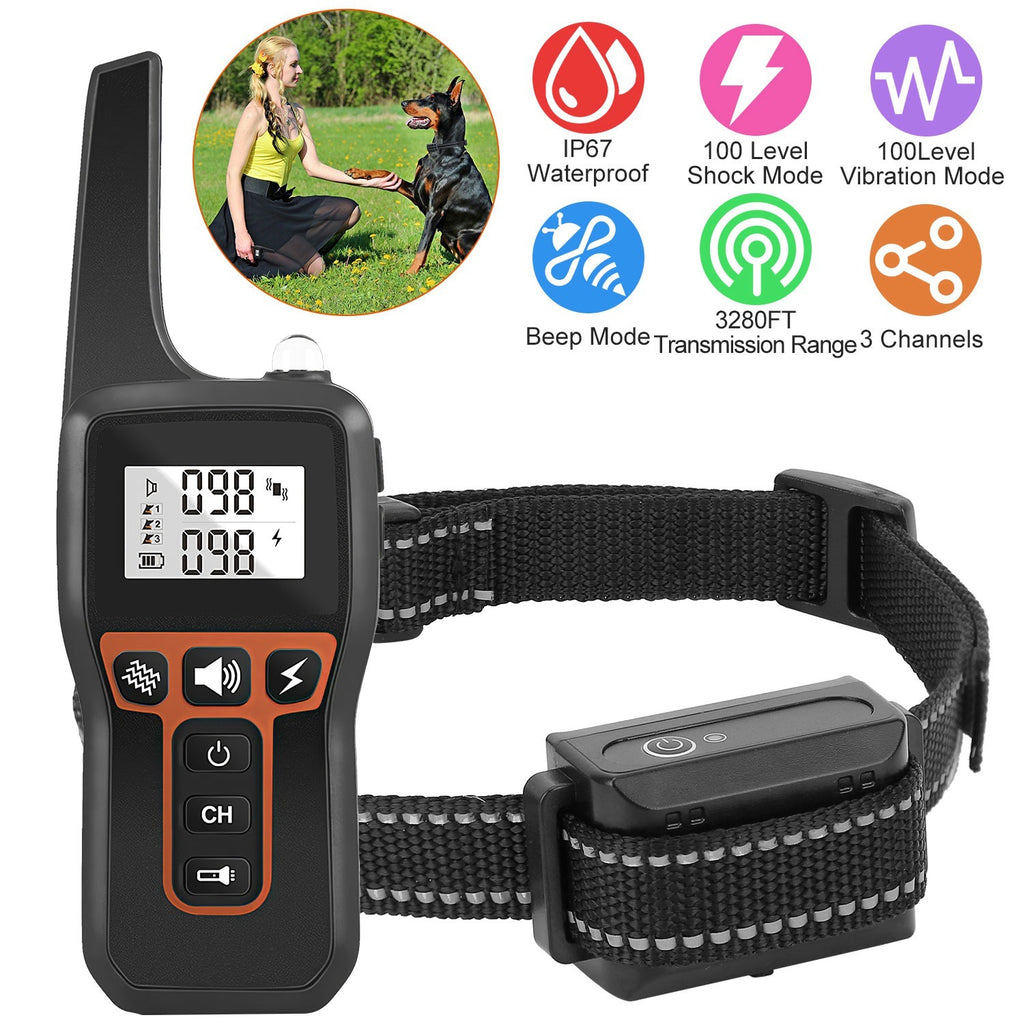 Dog Training Collar – Waterproof Remote with Beep, Vibration & Shock (Receiver or Full Set)