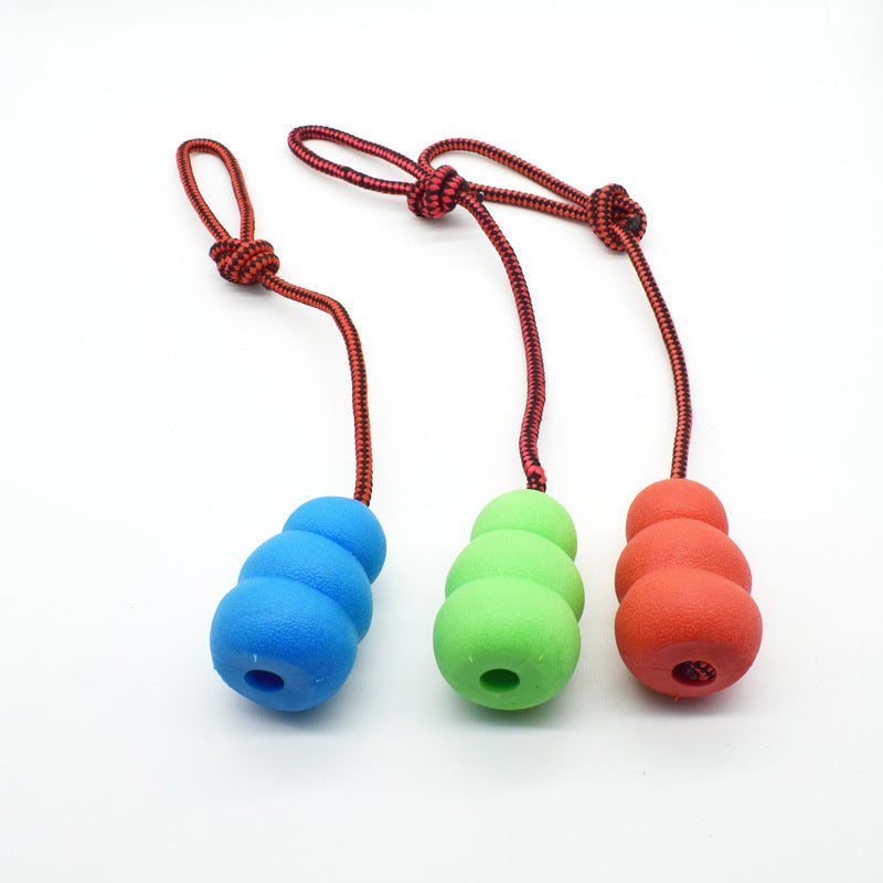Natural rubber dog chew toy close up