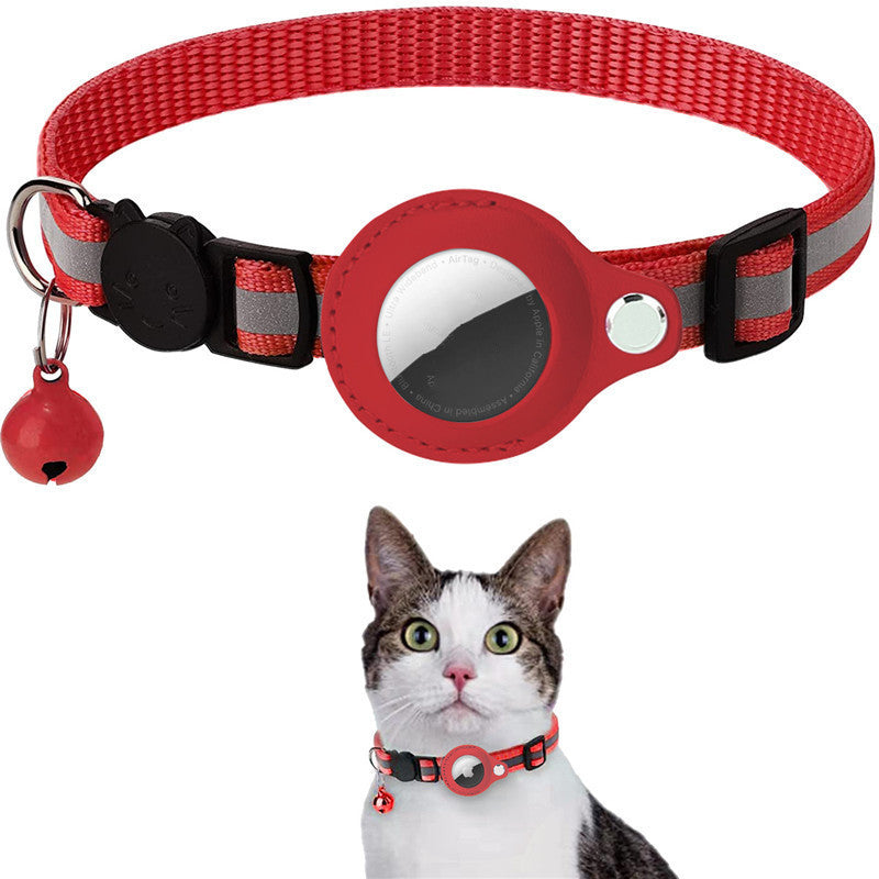 Reflective Waterproof Airtag Pet Collar – Nylon Cat & Dog Tracker Holder