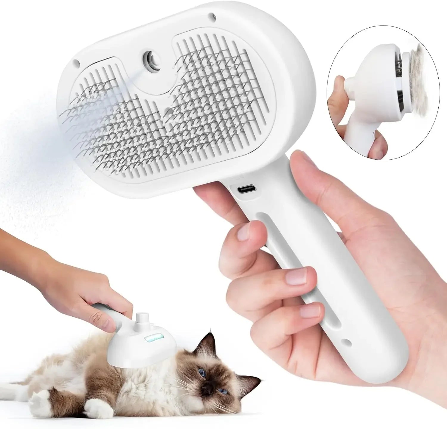 Pet Spray Grooming Comb – Hair Remover & Dematting Brush for Dogs & Cats