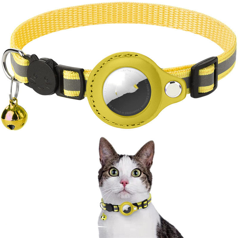 Reflective Waterproof Airtag Pet Collar – Nylon Cat & Dog Tracker Holder