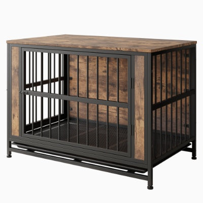 Rustic Wooden Dog Crate Kennel & Side Table with Doors (medium to large dogs)