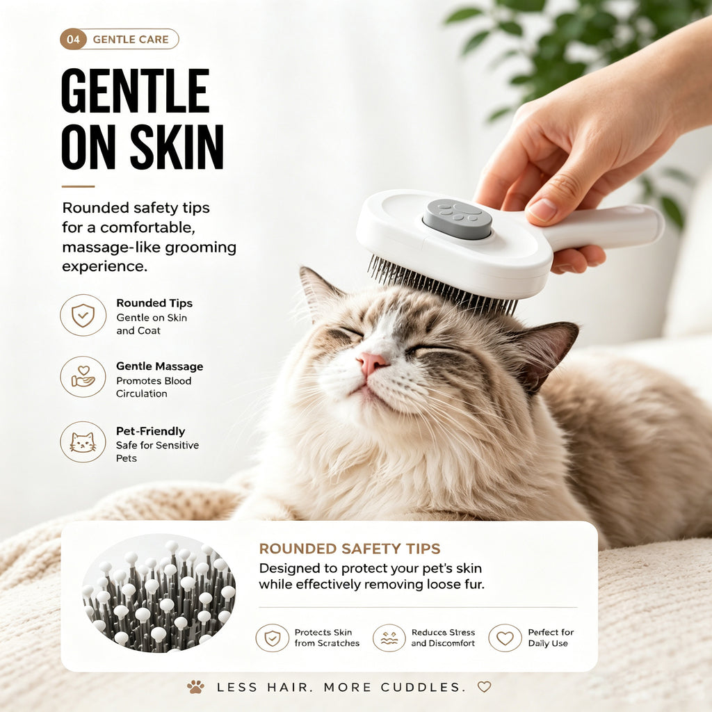 Self-cleaning slicker brush for cats and dogs