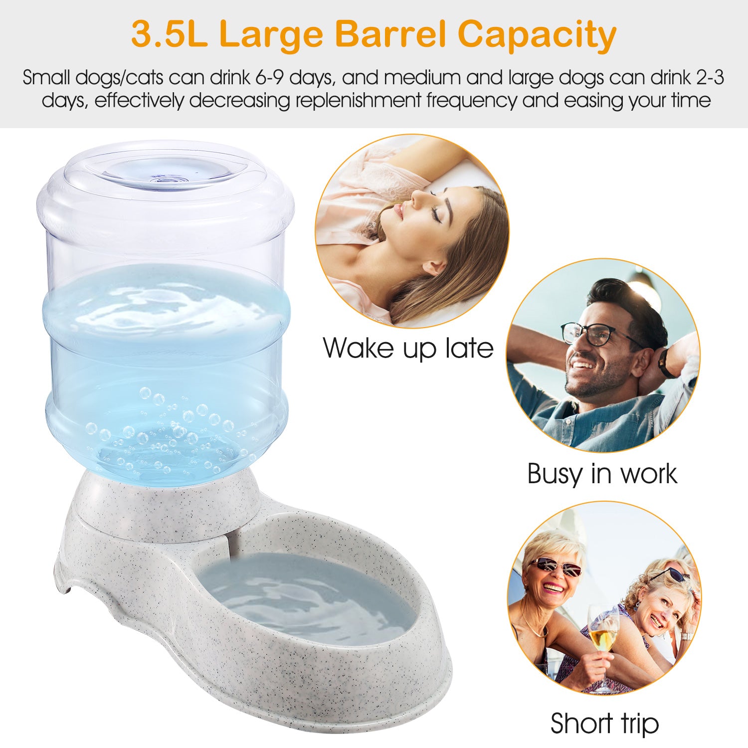Gravity self-dispensing pet waterer