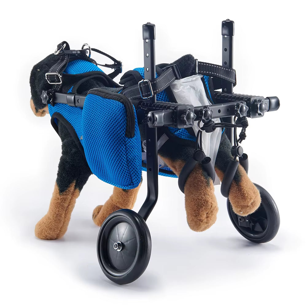 New Upgraded Dog Wheelchair for Back Legs Safety Dog Leg Support Adjustable Pet Wheelchair Cart with Poop Bag and Pee Mat
