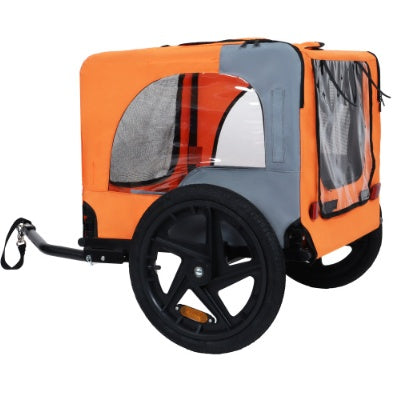 Foldable Pet Bike Trailer – Heavy Duty Dog Carrier with 16" All-Terrain Wheels & Universal Hitch
