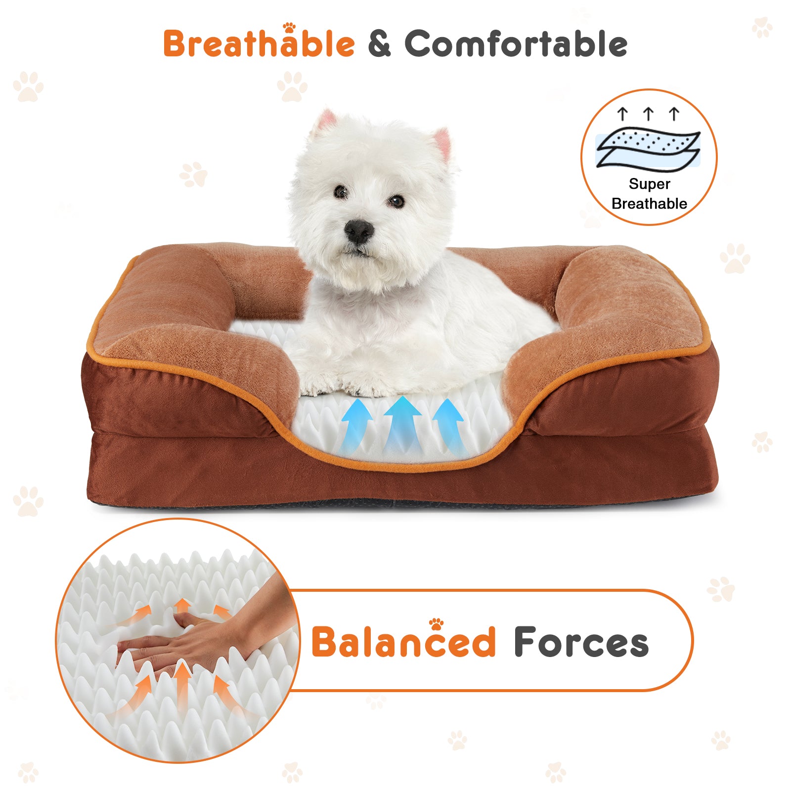 Dog resting on orthopedic memory foam bed