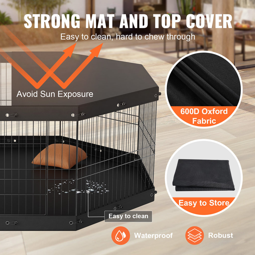 VEVOR 8-panel foldable dog playpen with cover