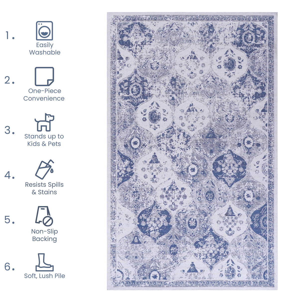 Non-Slip Washable Pet Traction Runner Rug