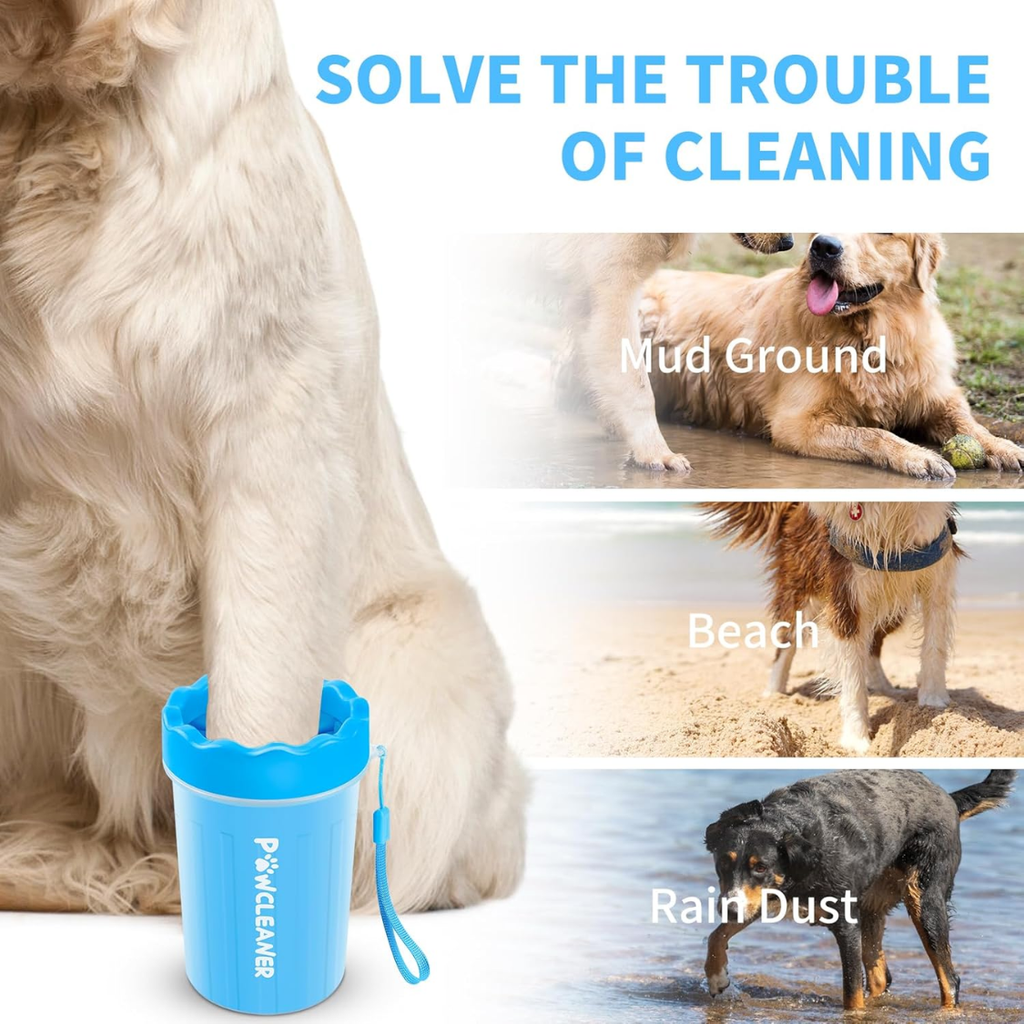 Paw cleaner cup with silicone bristles