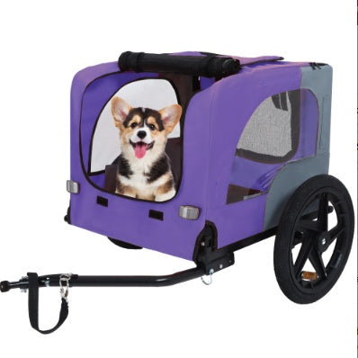 Foldable Pet Bike Trailer – Heavy Duty Dog Carrier with 16" All-Terrain Wheels & Universal Hitch