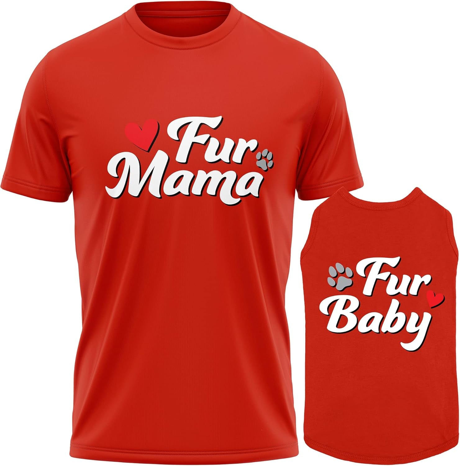 Dog and Owner Matching Clothes - Adorable Fur Mama Fur Baby Dog Matching Outfits with Owners - Soft Pet Clothes Black