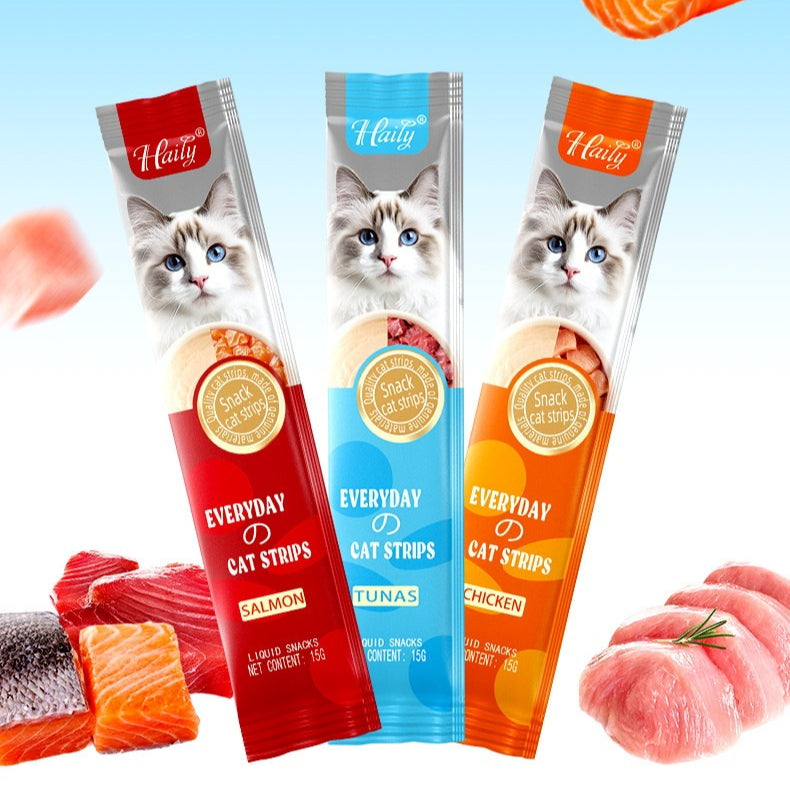 Lickable cat treat tubes variety