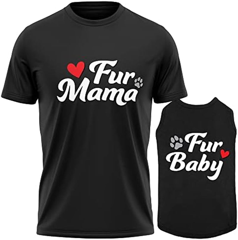 Dog and Owner Matching Clothes - Adorable Fur Mama Fur Baby Dog Matching Outfits with Owners - Soft Pet Clothes Black