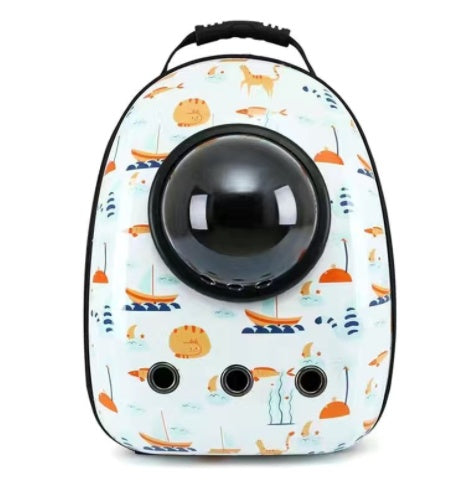 Portable Space Capsule Pet Backpack – Breathable Cat & Dog Travel Bag