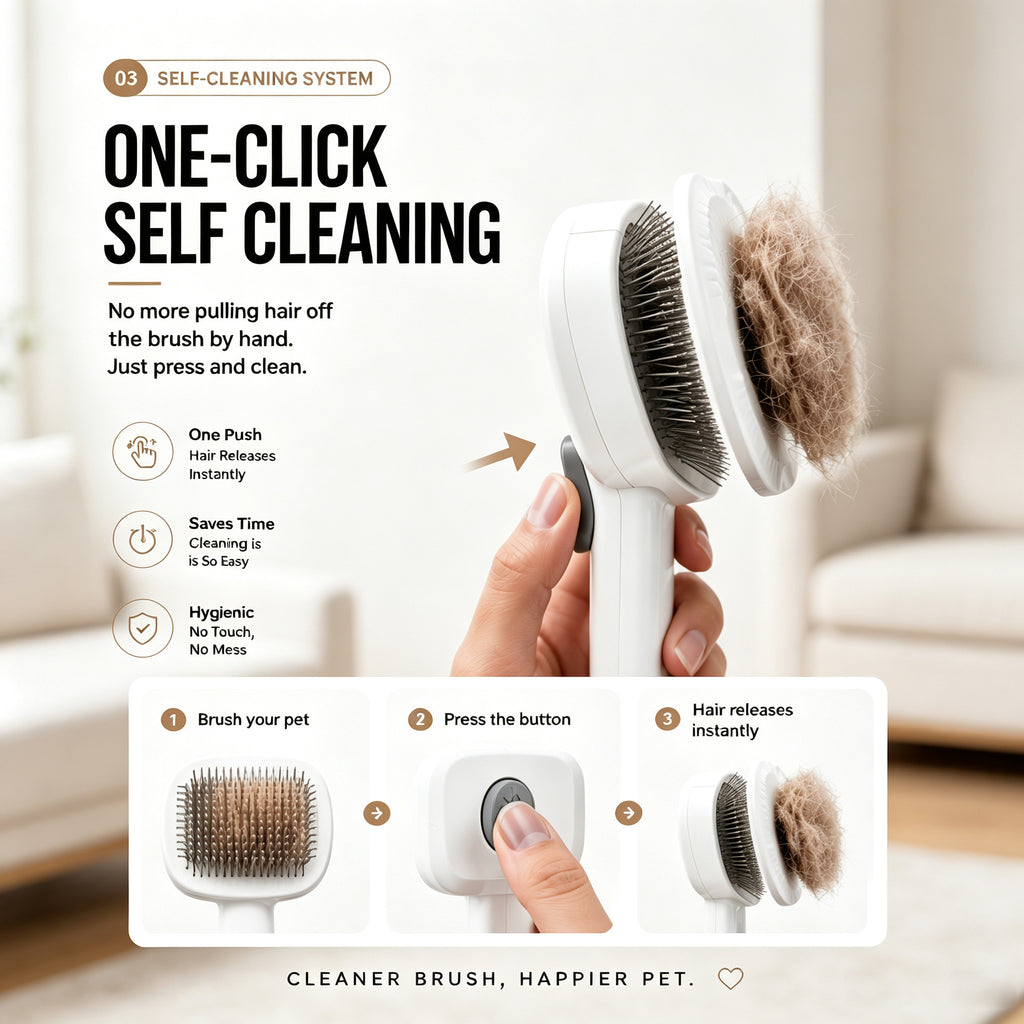 Slicker brush being used on a dog's coat