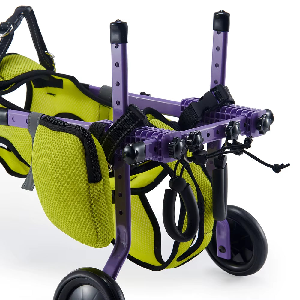 New Upgraded Dog Wheelchair for Back Legs Safety Dog Leg Support Adjustable Pet Wheelchair Cart with Poop Bag and Pee Mat