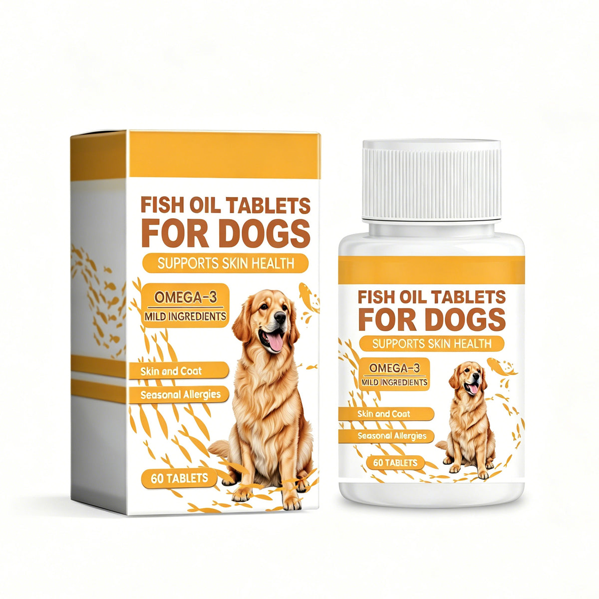 Dog fish oil chewable tablets packaging