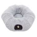 Peekaboo plush cat cave and tunnel bed