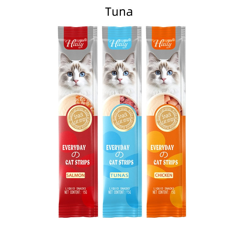 Tuna flavor lickable cat treat tube