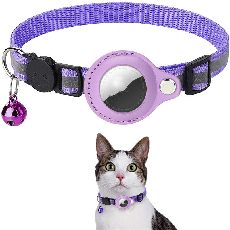 Reflective Waterproof Airtag Pet Collar – Nylon Cat & Dog Tracker Holder